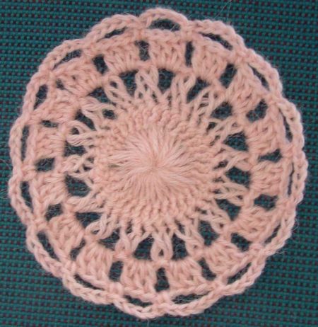 Hairpin lace crochet rosette