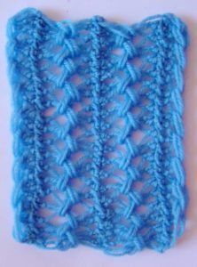 Hairpin lace swatch for a stole