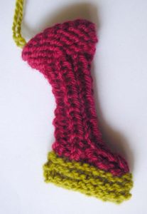 Tiny knit Christmas stocking