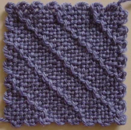 Weavette square with diagonal stripes