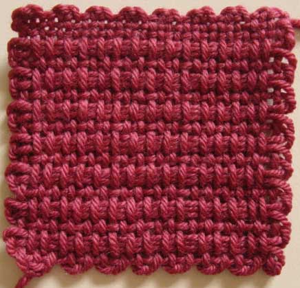 Weavette square in ribbing design