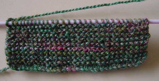 Handspun swatch for baby cardigan