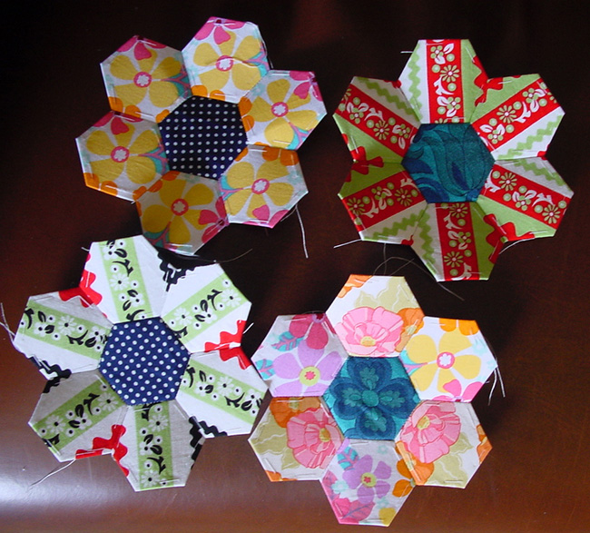 English pieced hexagons