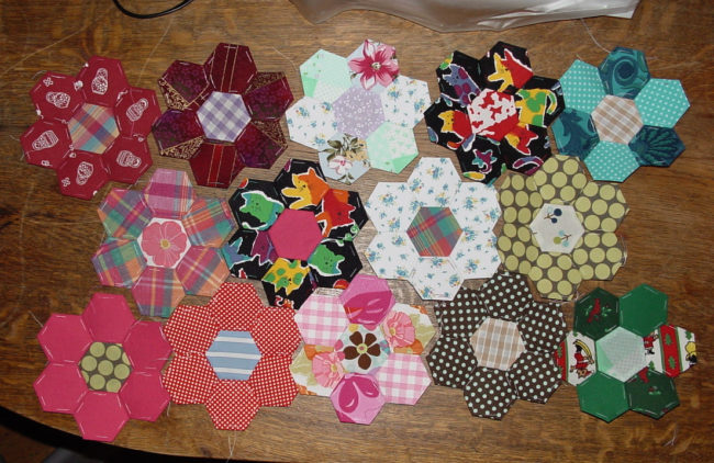 English pieced hexagons 5