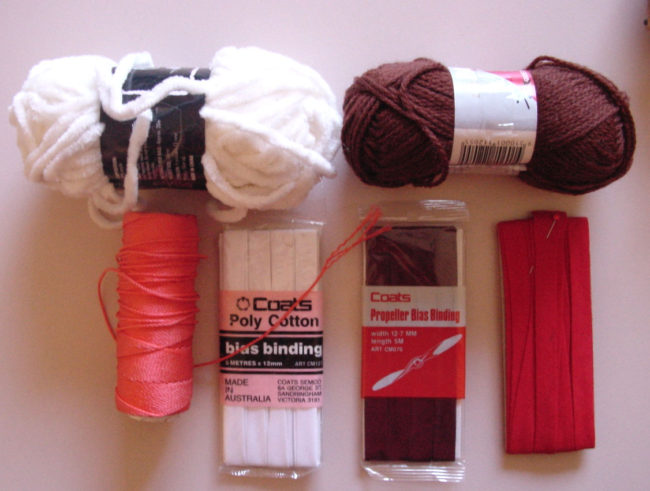 Vintage yarns and bias tape