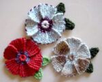 Woven Loomed Flowers with Leaves