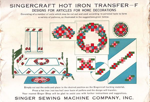 Singercraft Guide hot iron transfer F