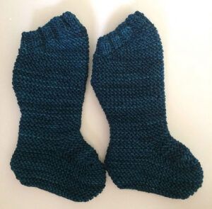 Hand knit over the knee baby socks