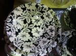 Black and wite floral plate