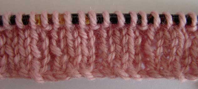 Knit sample of 3x1 rib shown from the front.