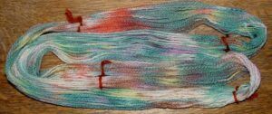 Drip dyed yarn