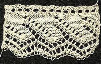 Three repeats of the Hilton lace edging