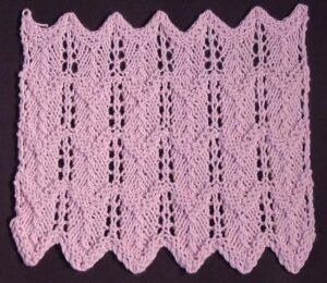 Sample for the lace chevron stripe afghan