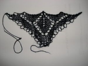 Sample of leaf pattern for a half-square shawl