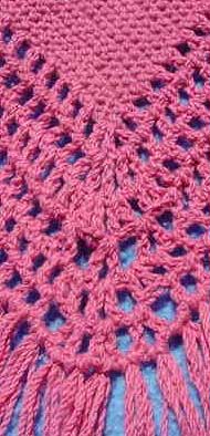 Shoulder shawl, increases on the bottom of the shawl