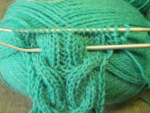 Turquoise knitting