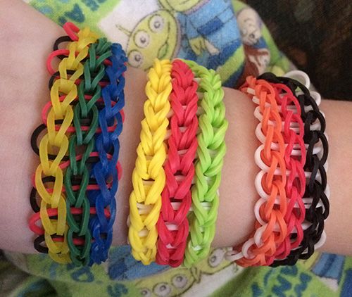 Triple single rainbow loom bracelets
