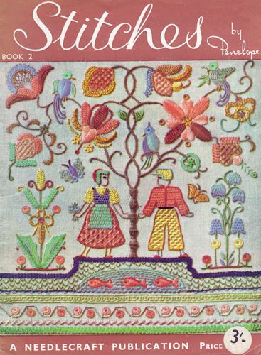 Stitches number 2 by Penelope, vitnage embroidery stitch booklet
