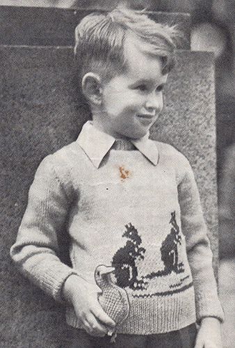 Child's jumper with kangaroos. Free knitting pattern