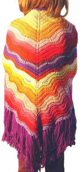 Feather and fan knit shawl