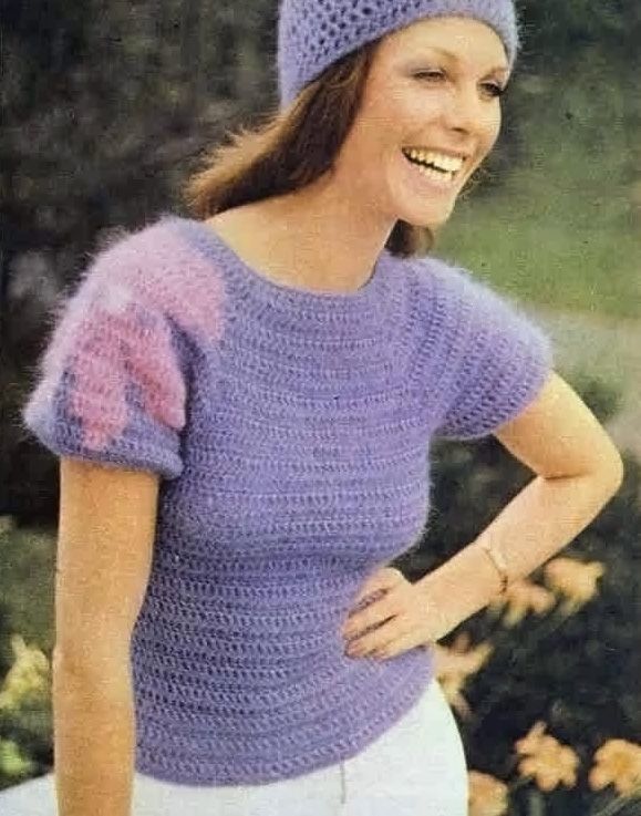 1970's crochet top with free crochet pattern