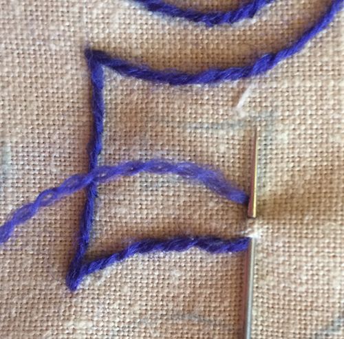 How I Turn Corners in Embroidered Stem Stitch - Part 2