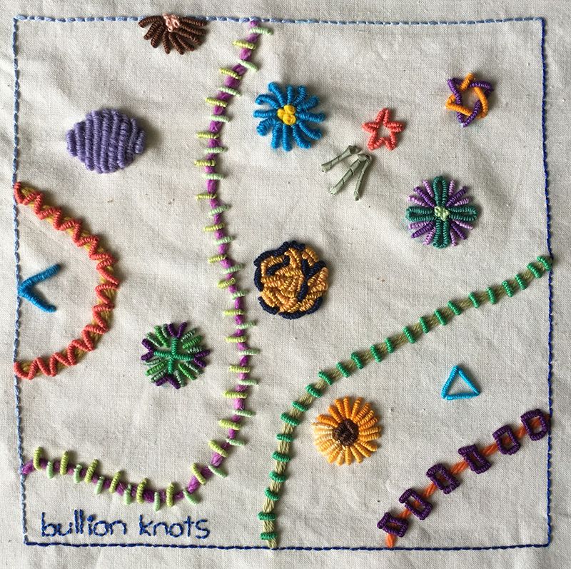 Bullion Knot Embroidery Sampler