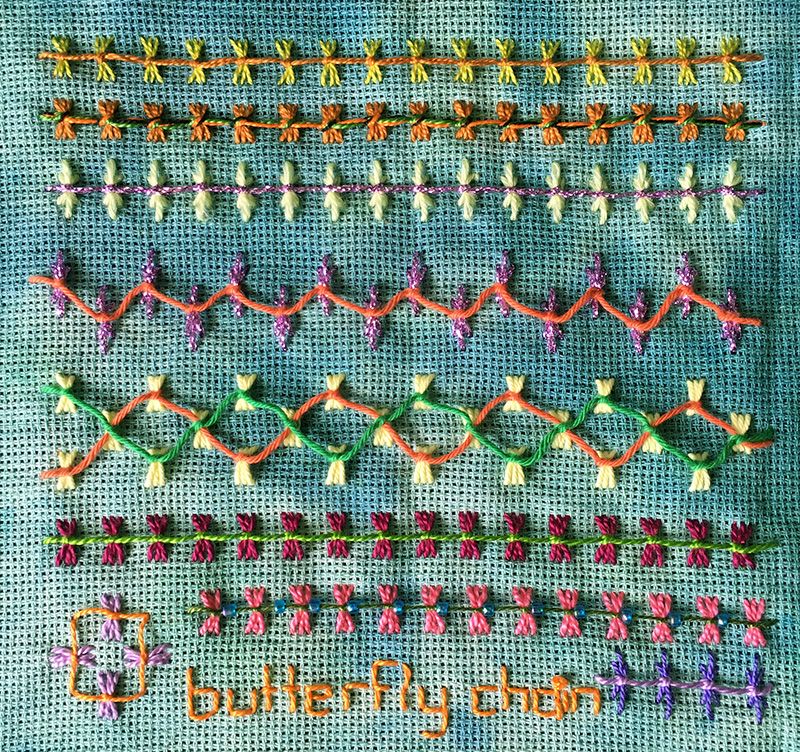 Butterfly Chain Embroidery Sampler