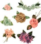 Vintage Fabric Flower Symbols