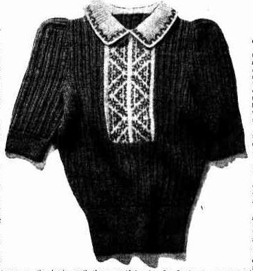 Fair Isle knitted t-shirt from 1947 Free knitting pattern available.