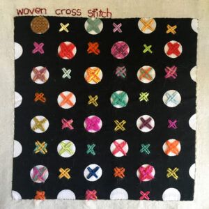 Woven cross stitch sampler for the TAST embroidery challenge