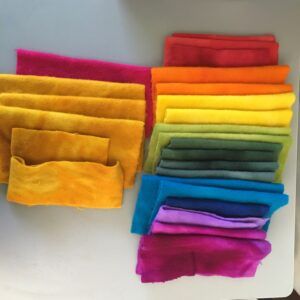 Hand dyed "velour" wool blanketing