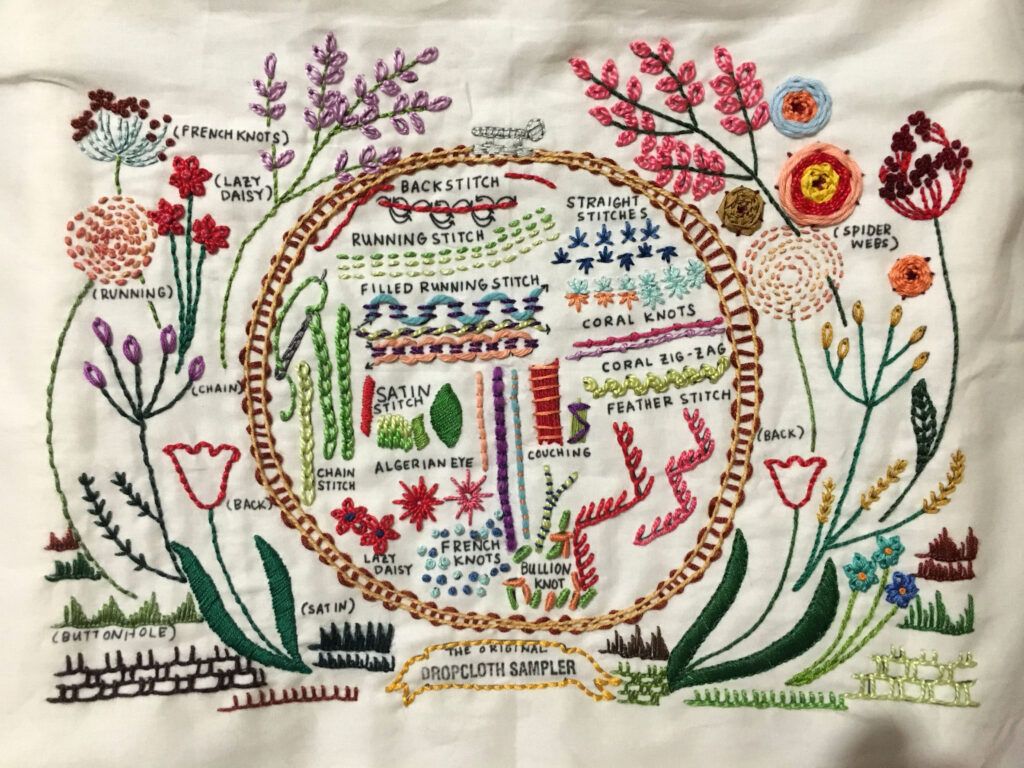 Embroidered sampler from Dropcloth samplers