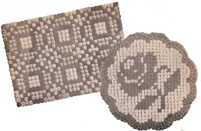 Quilt Block and Rose pom pon rugs