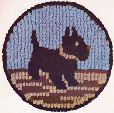 Scotty dog pom pom rug