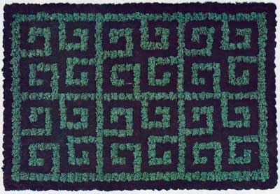 square spiral pom pom rug