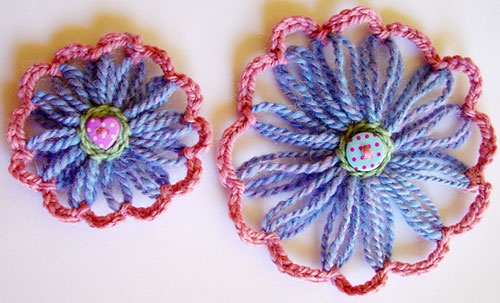 Different size loomed flowers