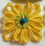 Chain Stitch Rounds on Loomed Flowers