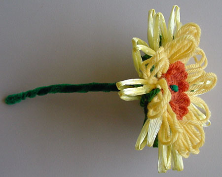 Flower with stem shown from the side