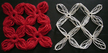 The difference between yarn and thread flowers