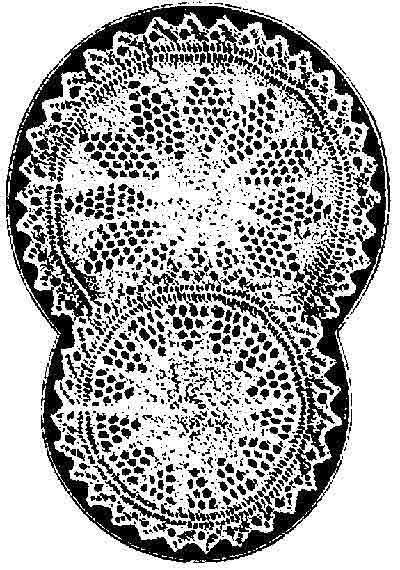 Vintage doily knit flat on two needles