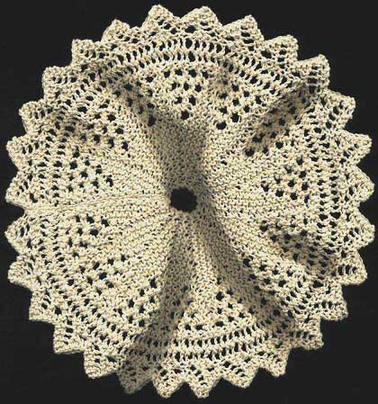 Vintage doily knit flat on two needles