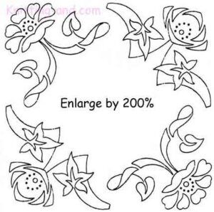 Art deco floral embroidery design