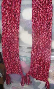 Chunky sideways knit scarf