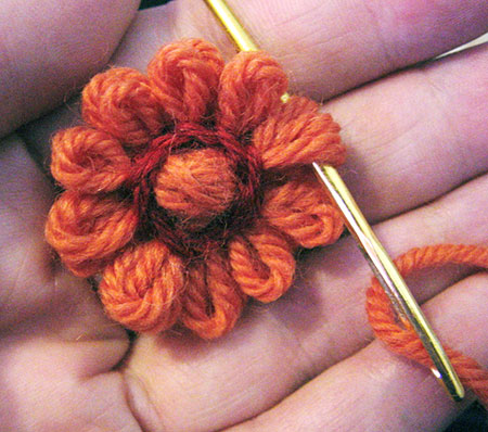 Creating a loomed flower bud