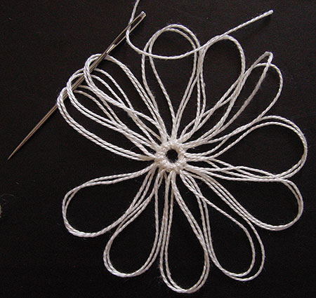 How to thread the first three petals