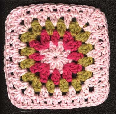 Crocheted granny square from 1891