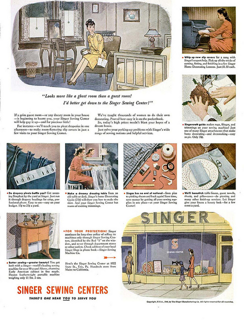 Singer Advertisement, LIFE magazine, September 16th 1946
