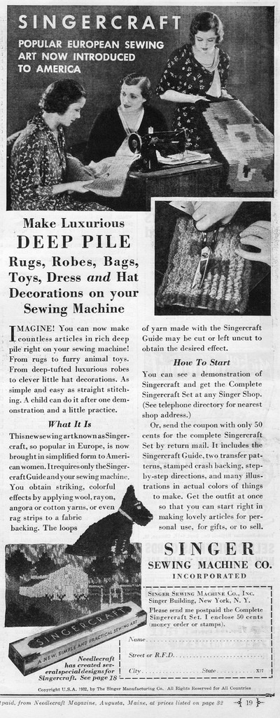 Singercraft Guide Ad. October 1932