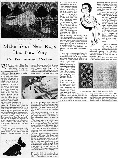 Singercraft Advertorial, Needlecraft Magazine, October 1932